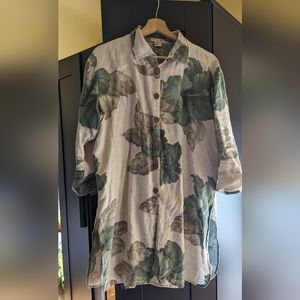 Tropical linen button up